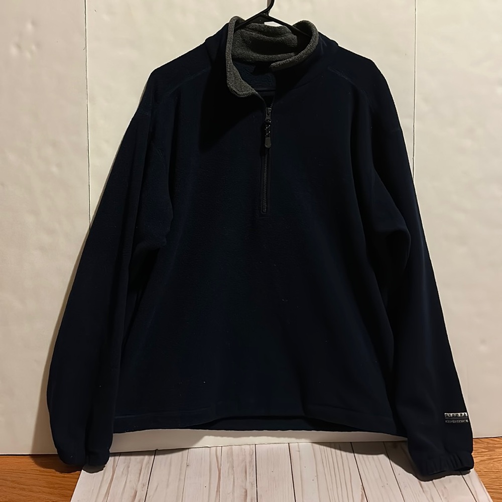 Sierra Experience Navy Zip Fleece Pull-over Large